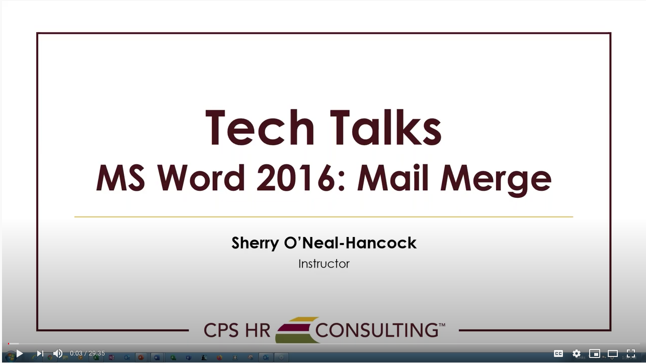 Sherry teaching MS Word Mail Merge